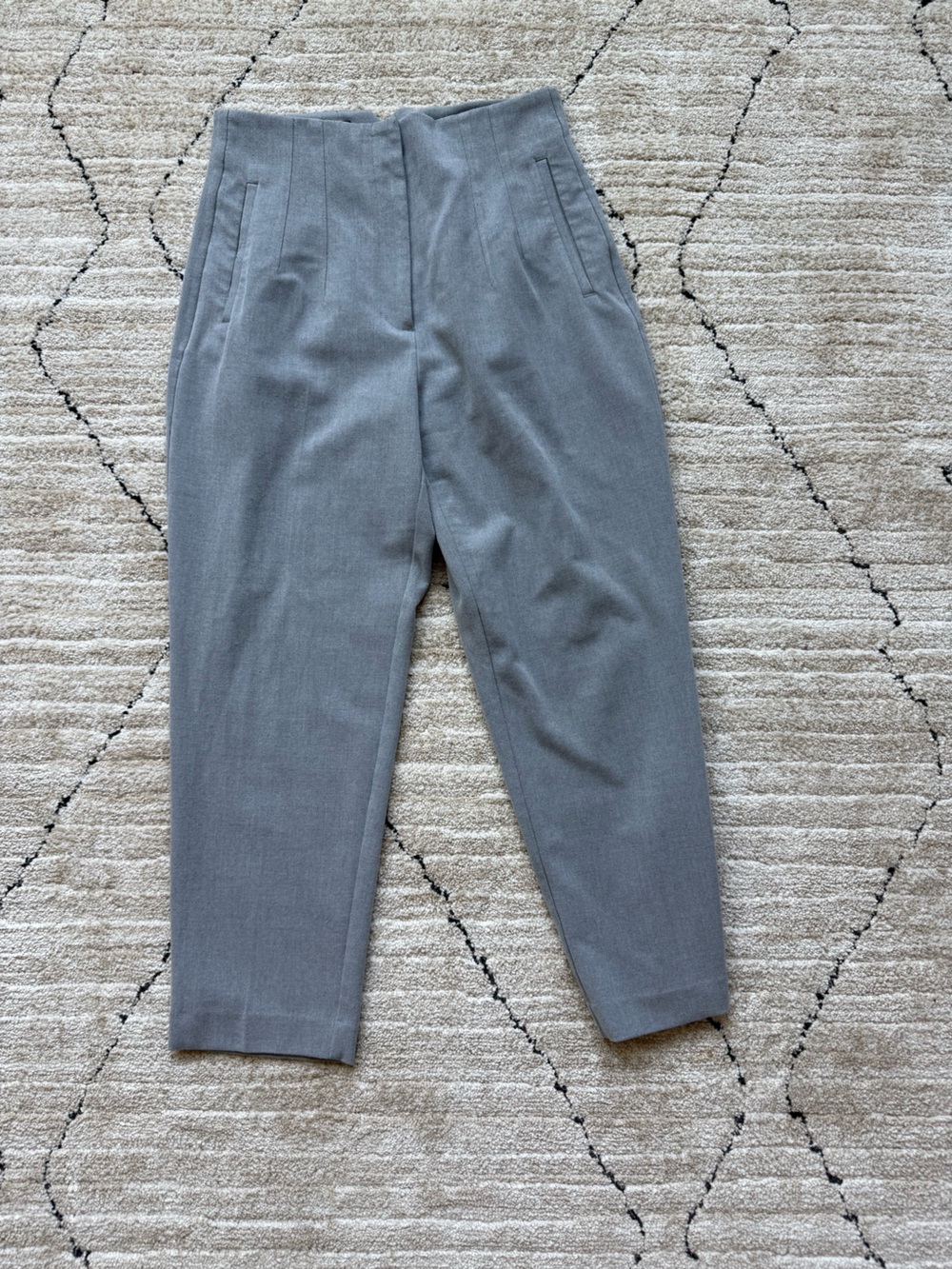 Zara Grey Tailored High-Waist Trousers